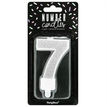 Candelina numero 7 color argento