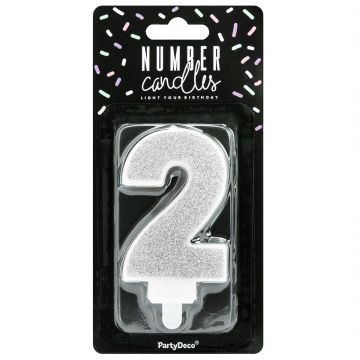 Candelina numero 2 color Argento