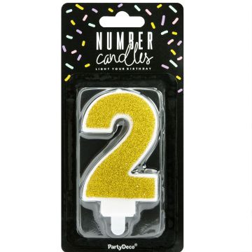 Candelina numero 2 color oro