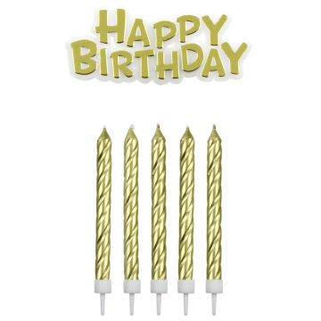 Candeline Buon Compleanno Oro 17 pz