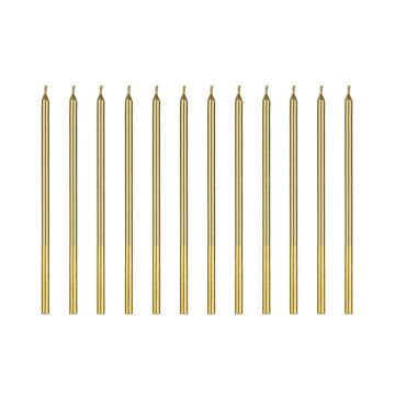 Candeline Oro lunghe 14 cm 12/pk