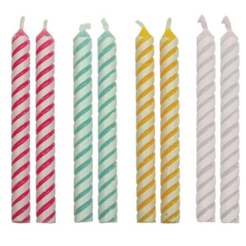 Candeline assortite a strisce 24 pezzi