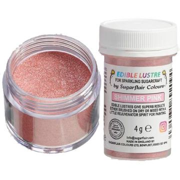 Colore Polvere alimentare Glitter Shimmer Pink 4 gr Sugarflair