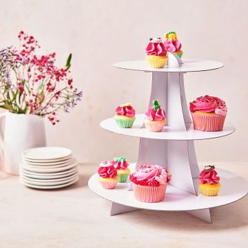 Espositore per cupcake 3 piani bianco