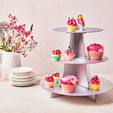 Espositore per dolcetti 3 piani Argento
