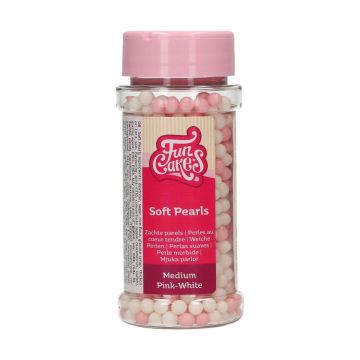 Perle di zucchero bianco e rosa morbide 60 gr