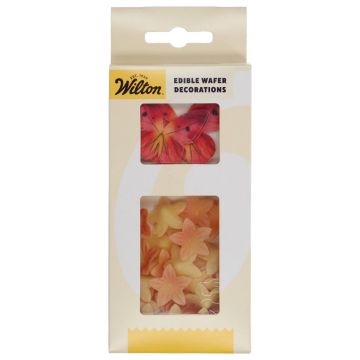 Farfalle in ostia Rosa arancio - Wilton - 30 pz
