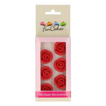 Rose di zucchero Rosse 8 pezzi funcakes