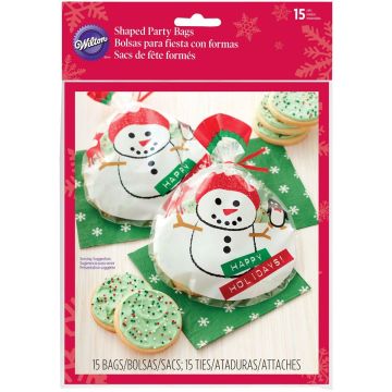 Sacchettini regalo pupazzo di neve 15 pz