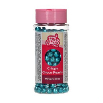 Perle di cioccolato croccante Blu metallizzato Funcakes 60 gr
