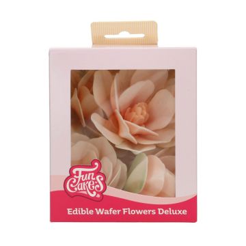 6 Fiori di Magnolia bianca in ostia 6 cm Funcakes