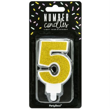 Candelina numero 5 color oro