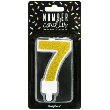 Candelina numero 7 color oro