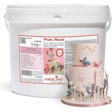 Pasta modellabile Saracino 5 kg per cake design, ideale per fiori, personaggi e decorazioni professionali
