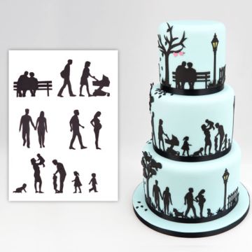 Patchwork Cutter Figure torta famiglia