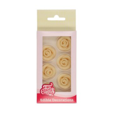Rose di zucchero Bianche 6 pezzi funcakes