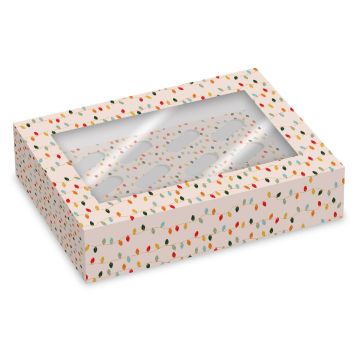2 Scatole per 12 cupcake o biscotti - Luci di Natale