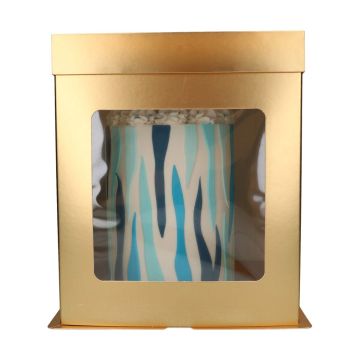 Scatola alta con finestra 21 x 21 x 23,5 cm oro