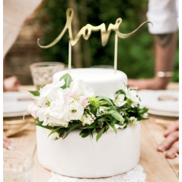 Cake Topper - Love- Oro