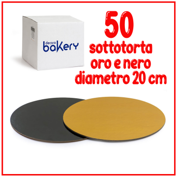 50 sottotorta misura 20 cm H 0,30 cm oro e nero linea Bakery
