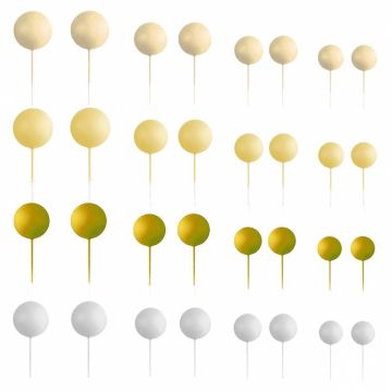 Set 32 palline cake topper assortire per torta