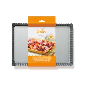 Stampo crostata rettangolare Decora con fondo rimovibile 32 x 22 cm