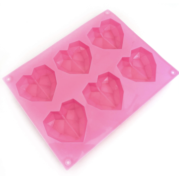 Stampo in silicone cuore diamante 6 cavità