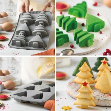 Stampo silicone alberi di natale 6 cavità