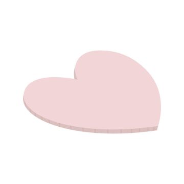 tavoletta in masonite opaca cuore rosa 25 cm