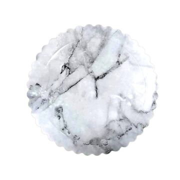 Vassoio per torta 30 Ø x 3 mm effetto marmo bianco